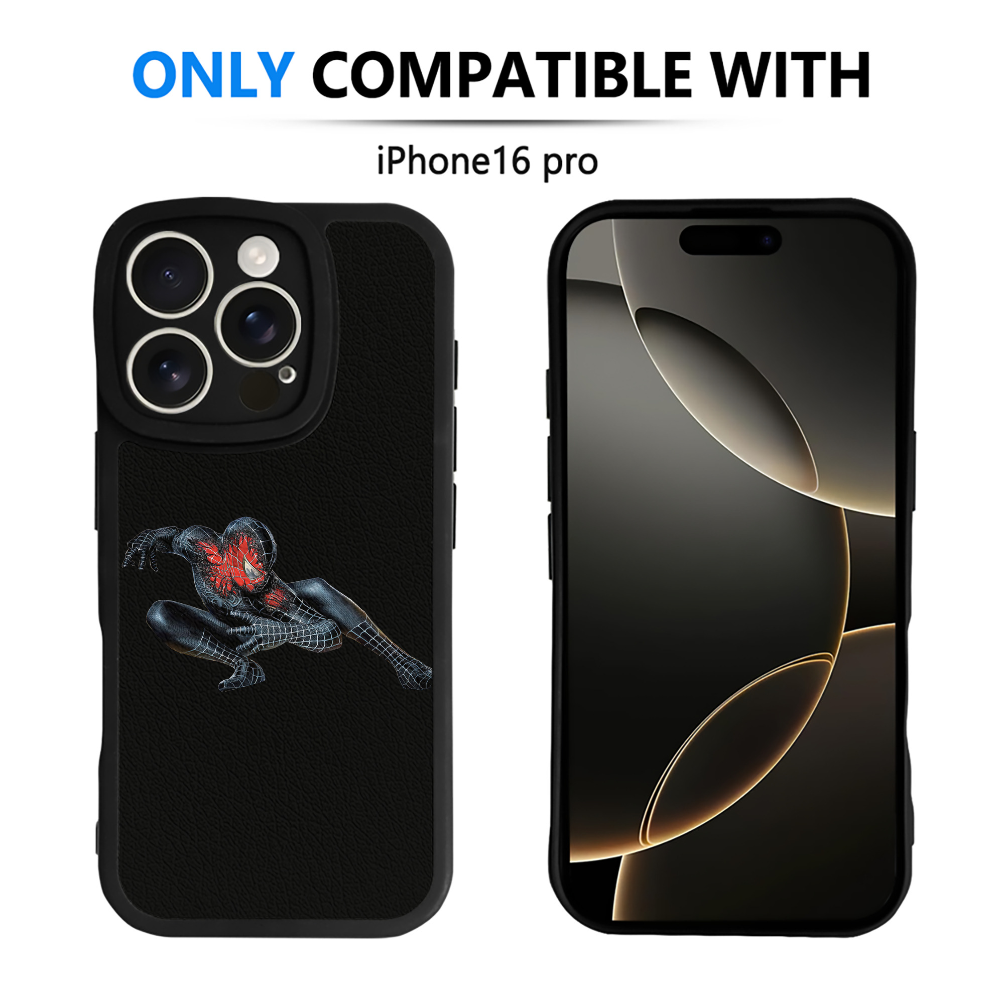（画像用） Spider Man スパイダーマン 【iPhone 16シリーズ対応】シリコンスマホケース（レザー調） 材質：シリコン